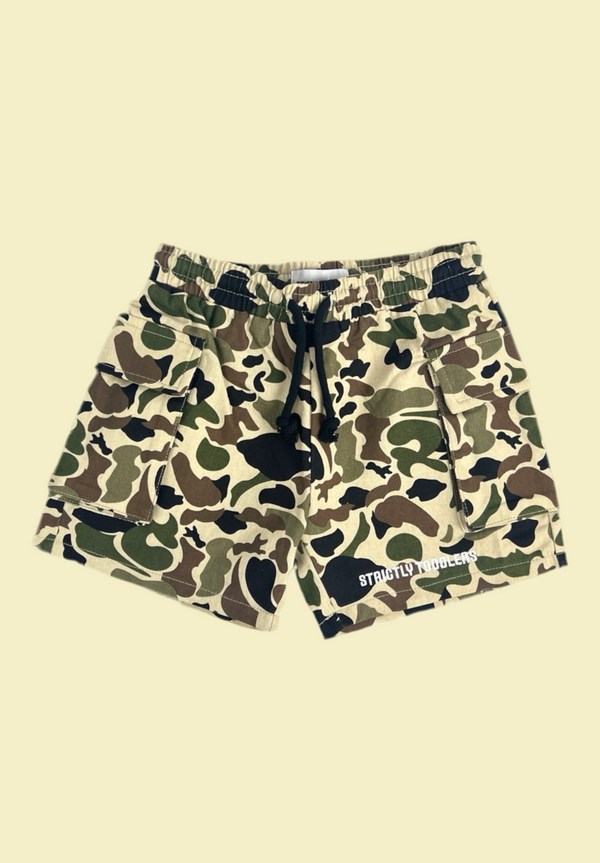 Boys duck camo cargo shorts
