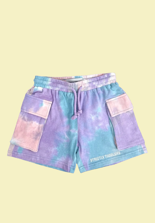 Girls cotton candy cargo shorts